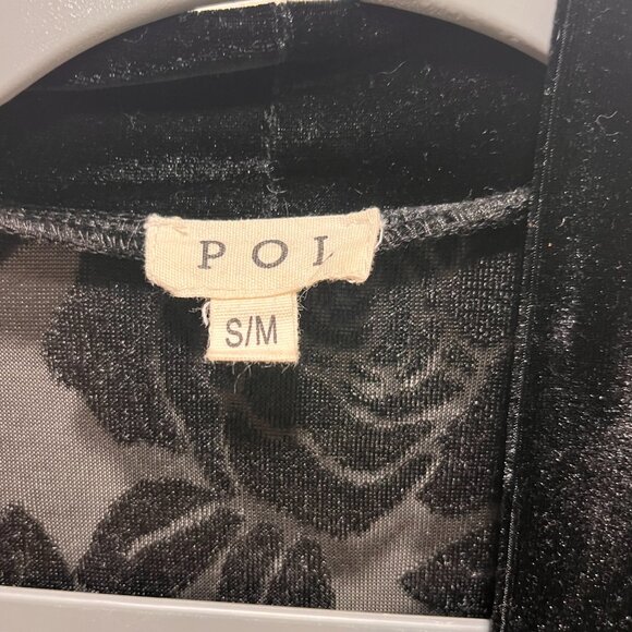 POI Women's Black Rose Mesh Wrap Size S/M Long - Picture 4 of 7